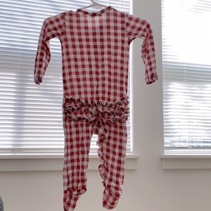 Spearmint Love Footed Romper & Headbands